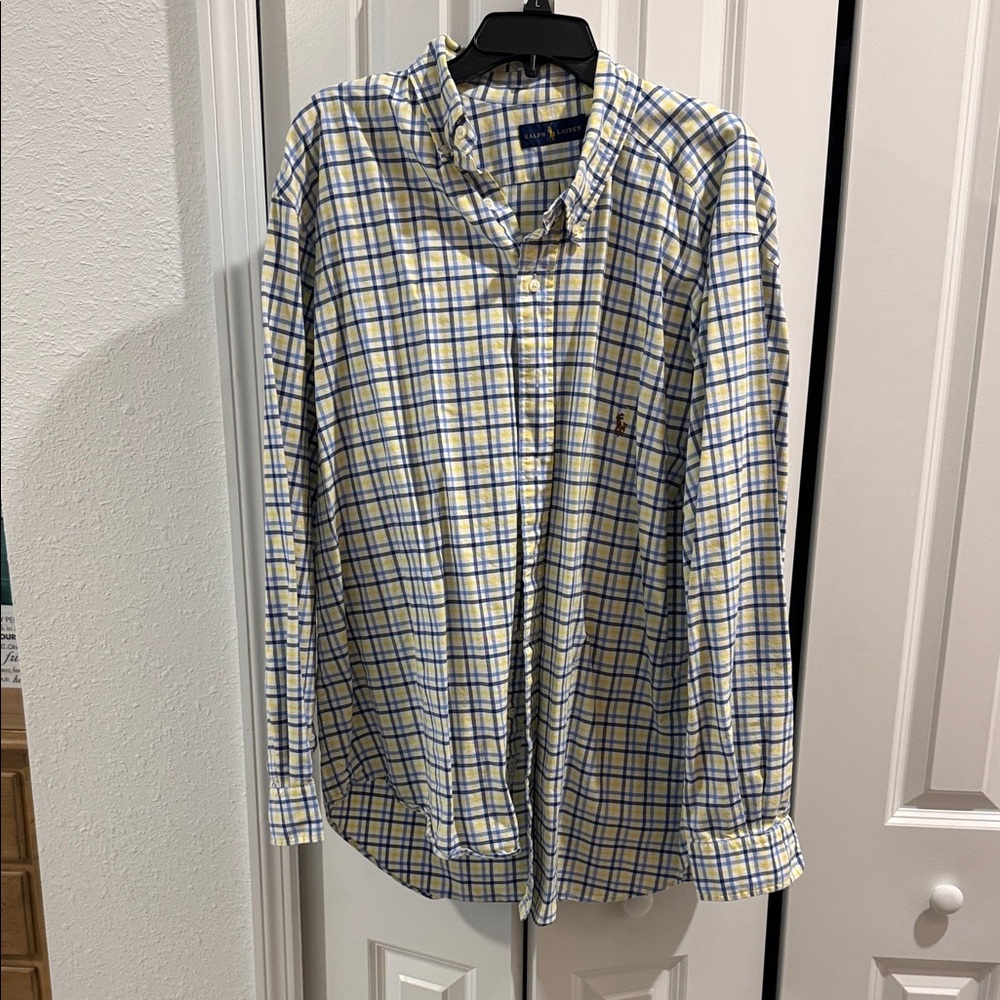 Polo by Ralph Lauren Yellow and Blue Checkered Shirt